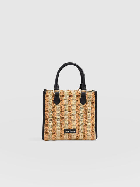 Mia Mini Tote Bag - Orange Raffia - Women's Handbags | Saint + Sofia® EU
