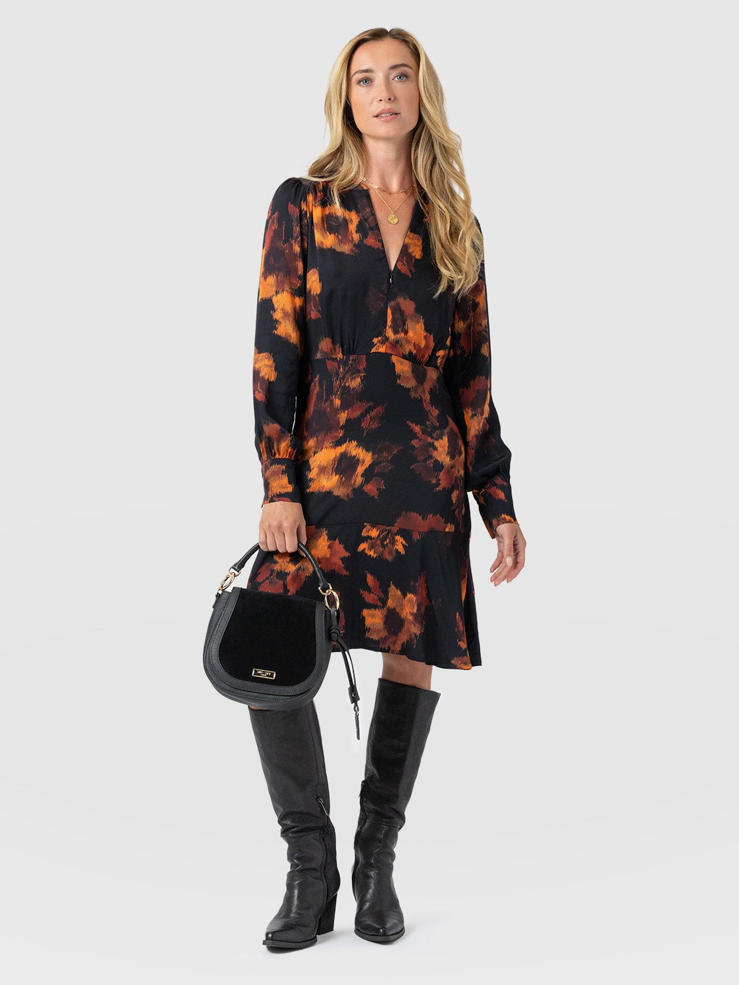 Mini Adaline Zip Up Dress - Autumn Floral - Women's Dresses | Saint + Sofia® EU