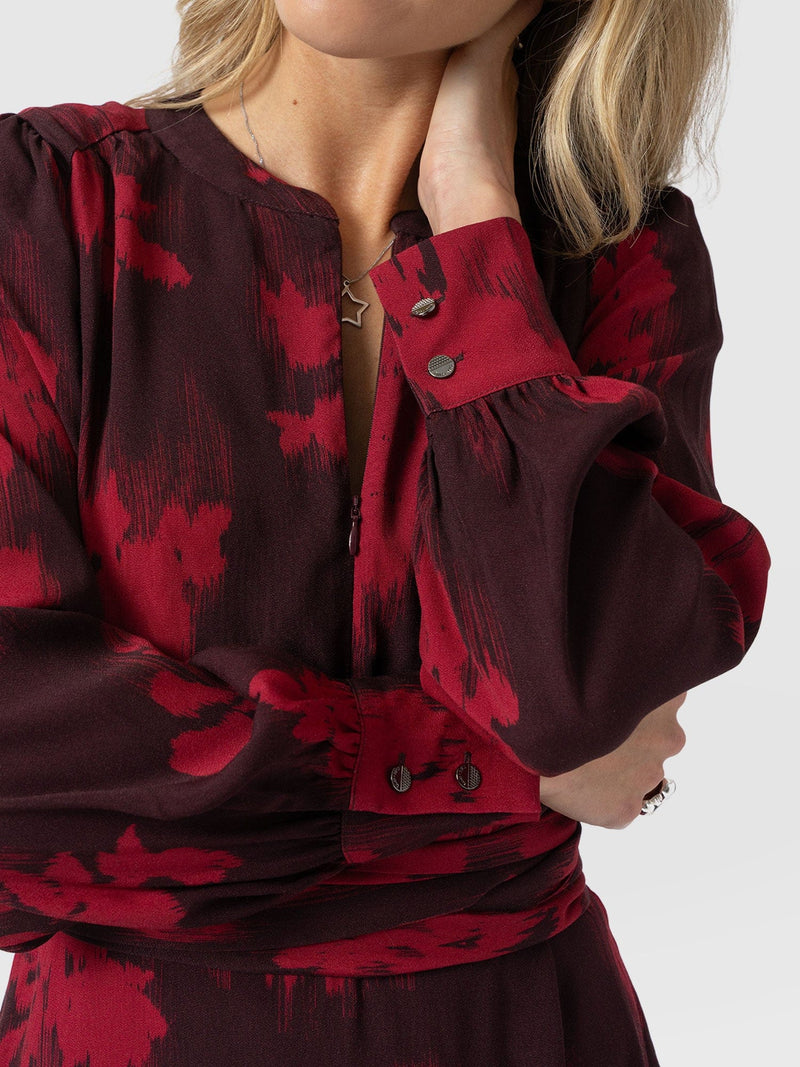 Mini Adaline Zip Up Dress - Pink Fade Floral - Women's Dresses | Saint + Sofia® EU