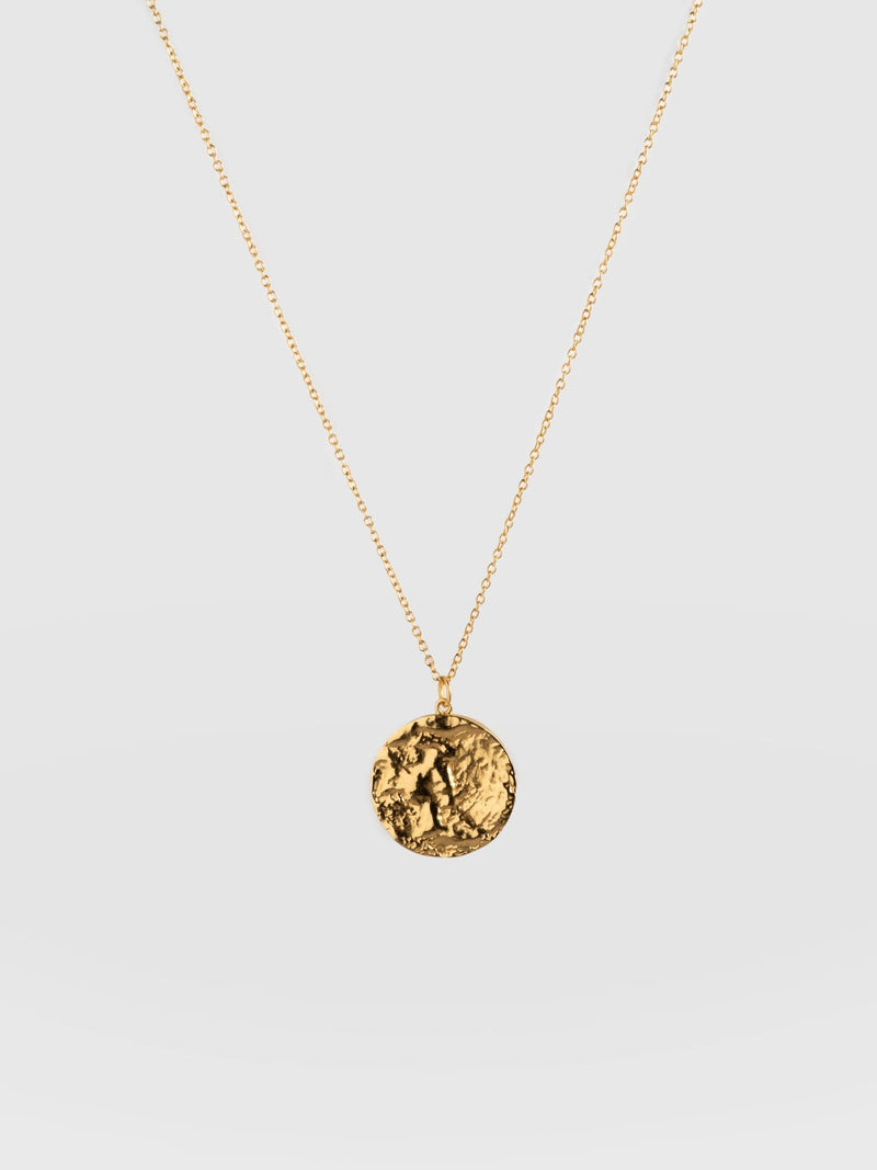 Molten Disc Charm Necklace Gold - Women's Jewellery | Saint + Sofia® EU