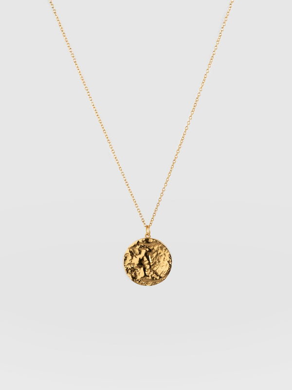 Molten Disc Charm Necklace Gold - Women's Jewellery | Saint + Sofia® EU