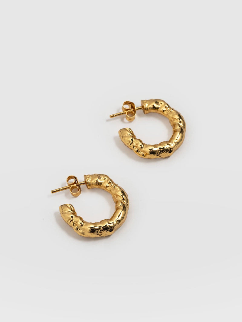 Molten Hoop Earrings Gold - Women's Jewellery | Saint + Sofia® EU