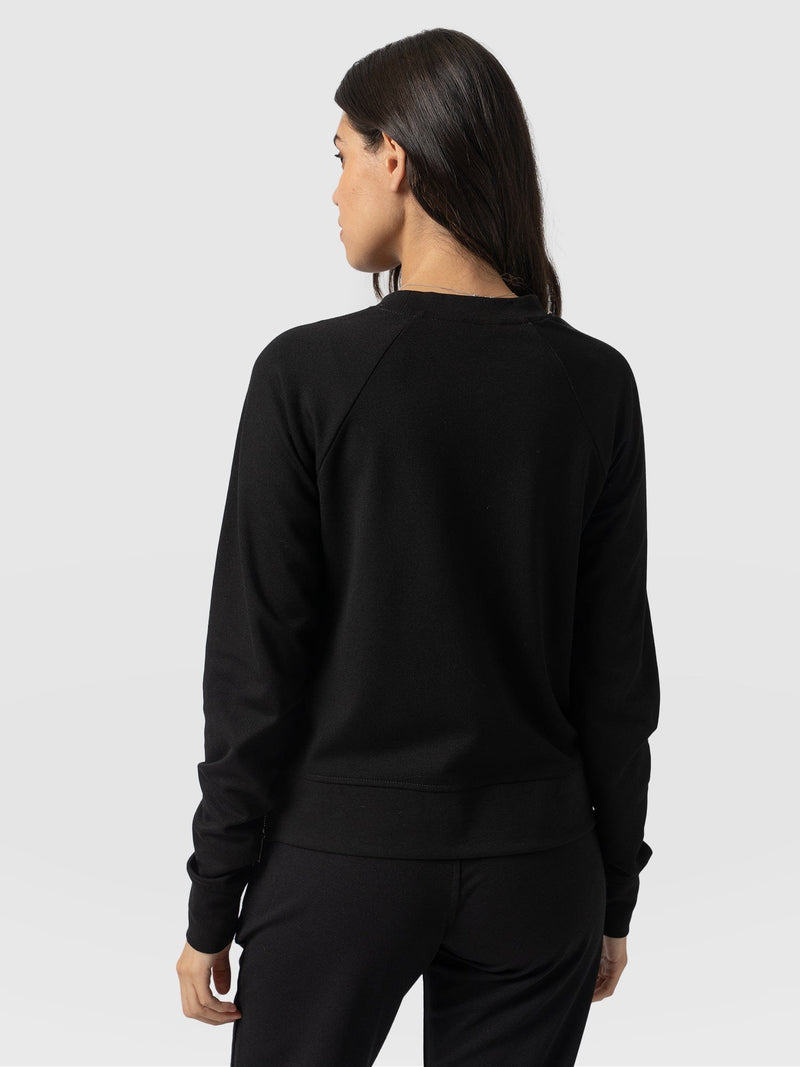 Morgan Zip Sweater Black & Beige - Women's Sweaters | Saint + Sofia® EU