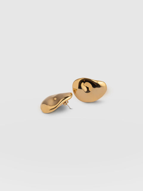Mottled Stud Earrings - Gold - Women's Jewellers | Saint and Sofia® EU