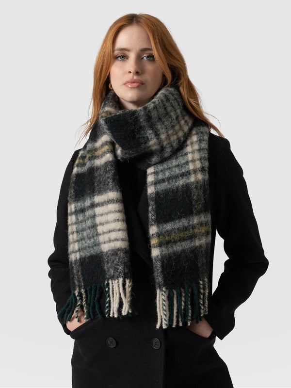 Nora Check Scarf Green - Women's Scarf | Saint + Sofia® EU