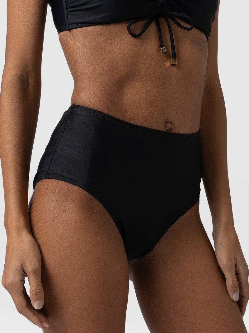 Nova High Waisted Bikini Bottom Black - Women's Swimwear | Saint + Sofia® EU