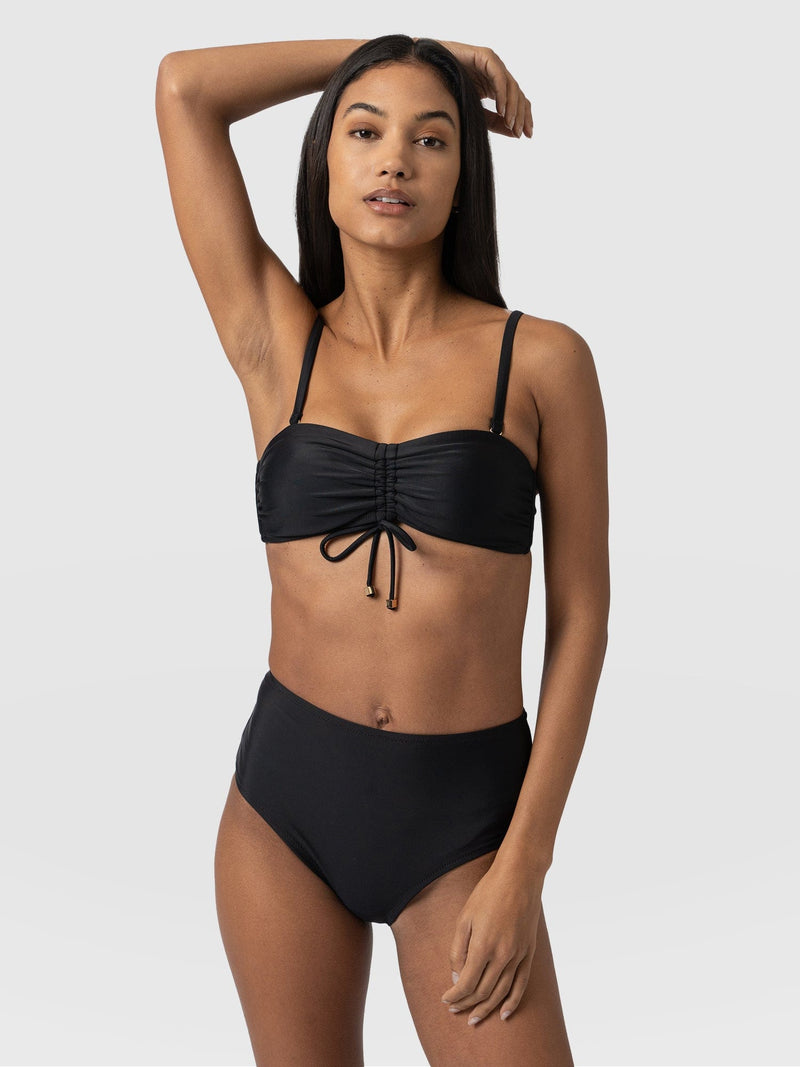 Nova High Waisted Bikini Bottom Black - Women's Swimwear | Saint + Sofia® EU