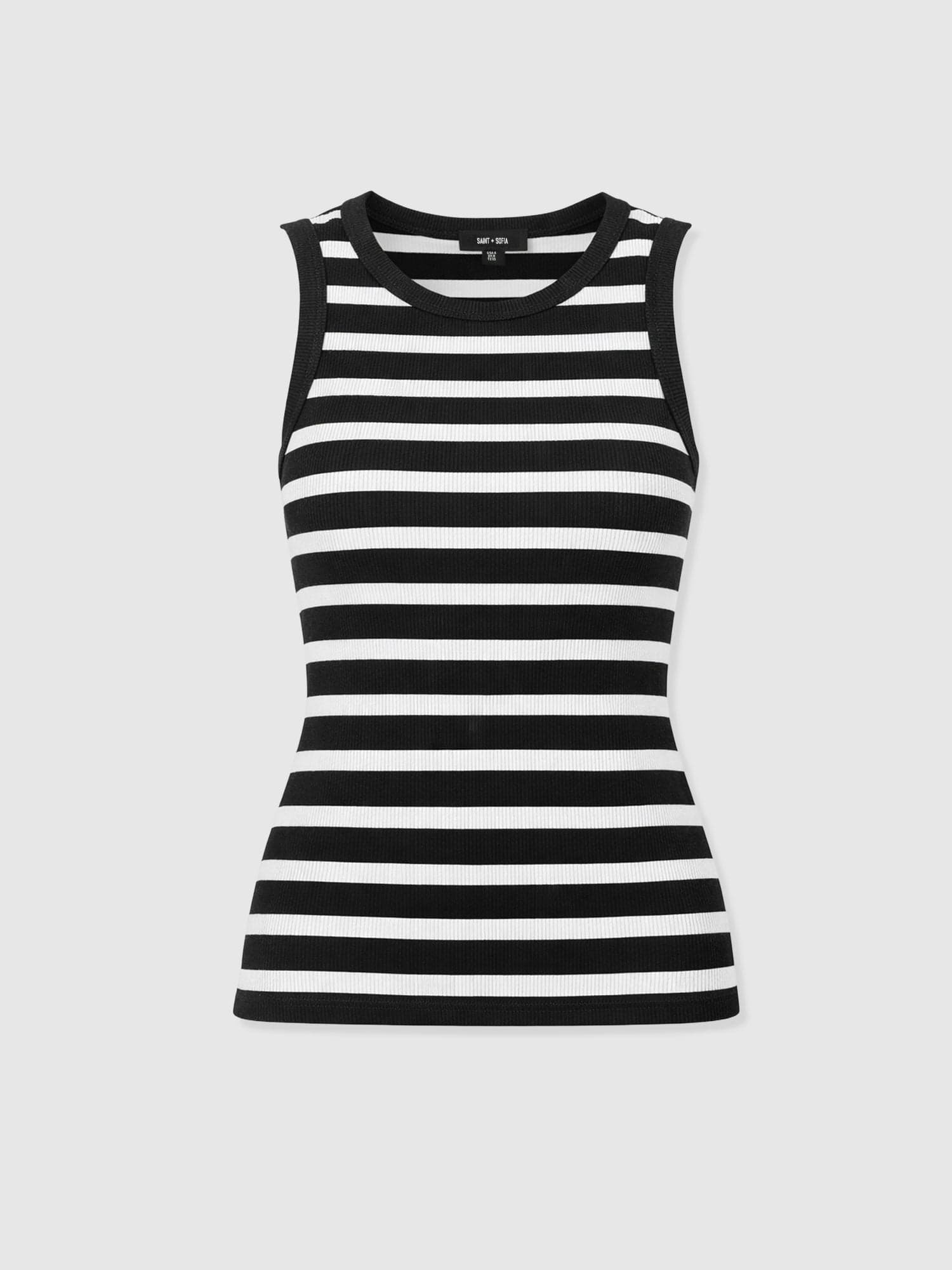 Nova Racer Vest - Black & White Stripe - Women's T-shirts | Saint + Sofia® EU