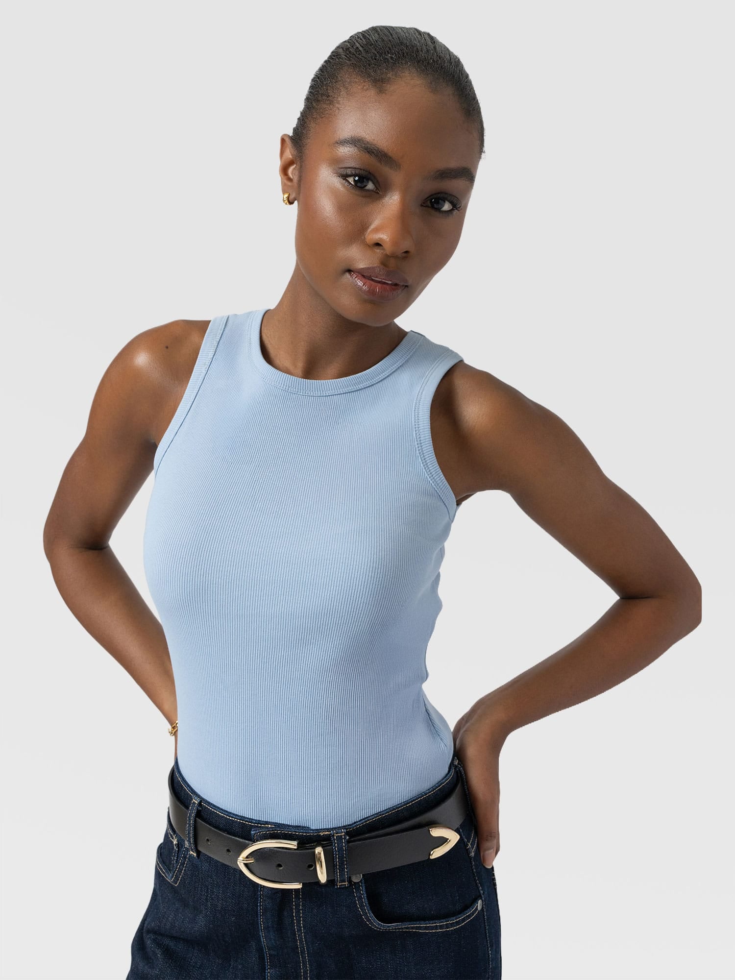 Nova Racer Vest - Powder Blue - Women's T-shirts | Saint + Sofia® EU