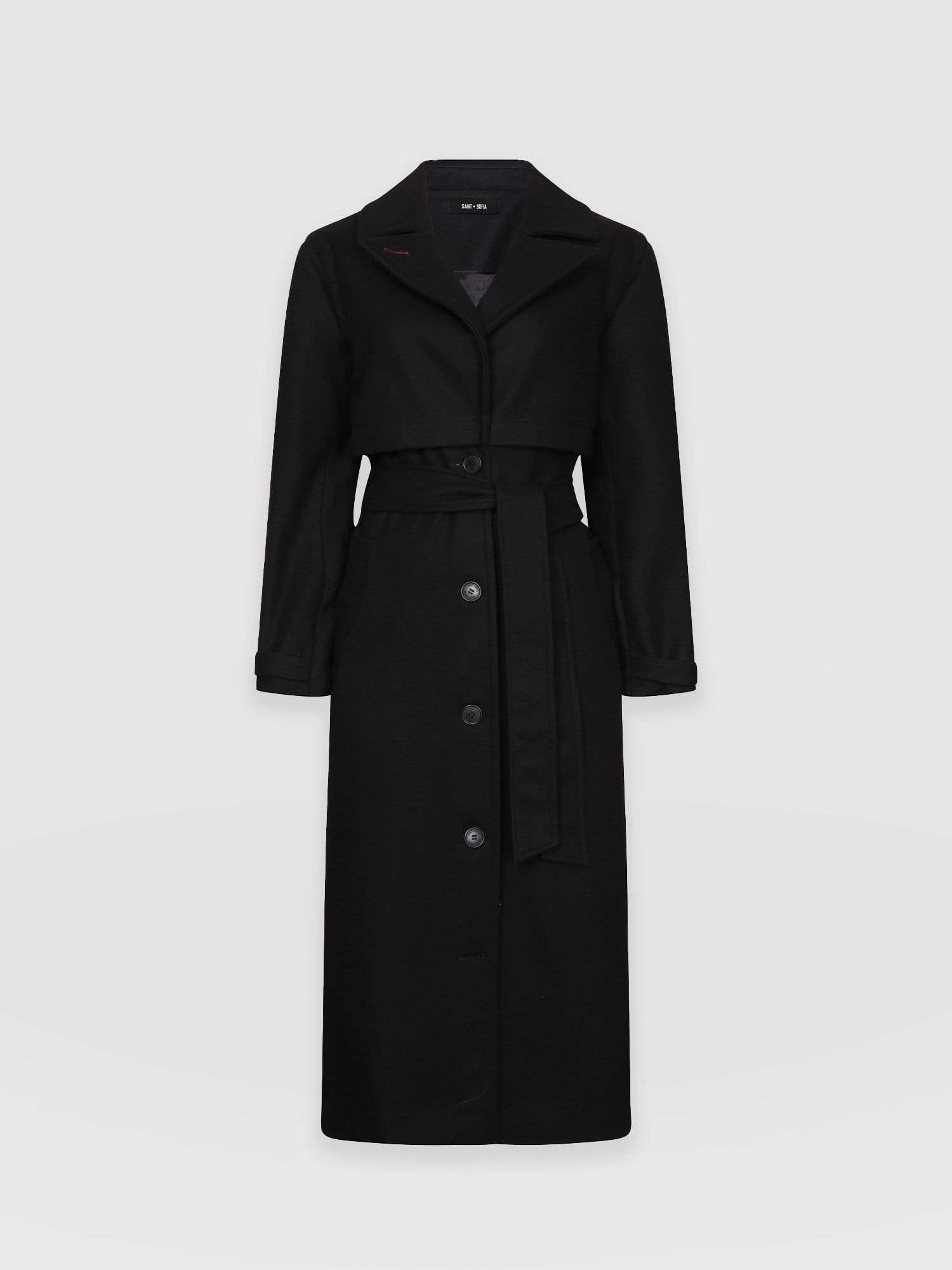 Odette Coat Black - Women's Wool Coats | Saint + Sofia® EU