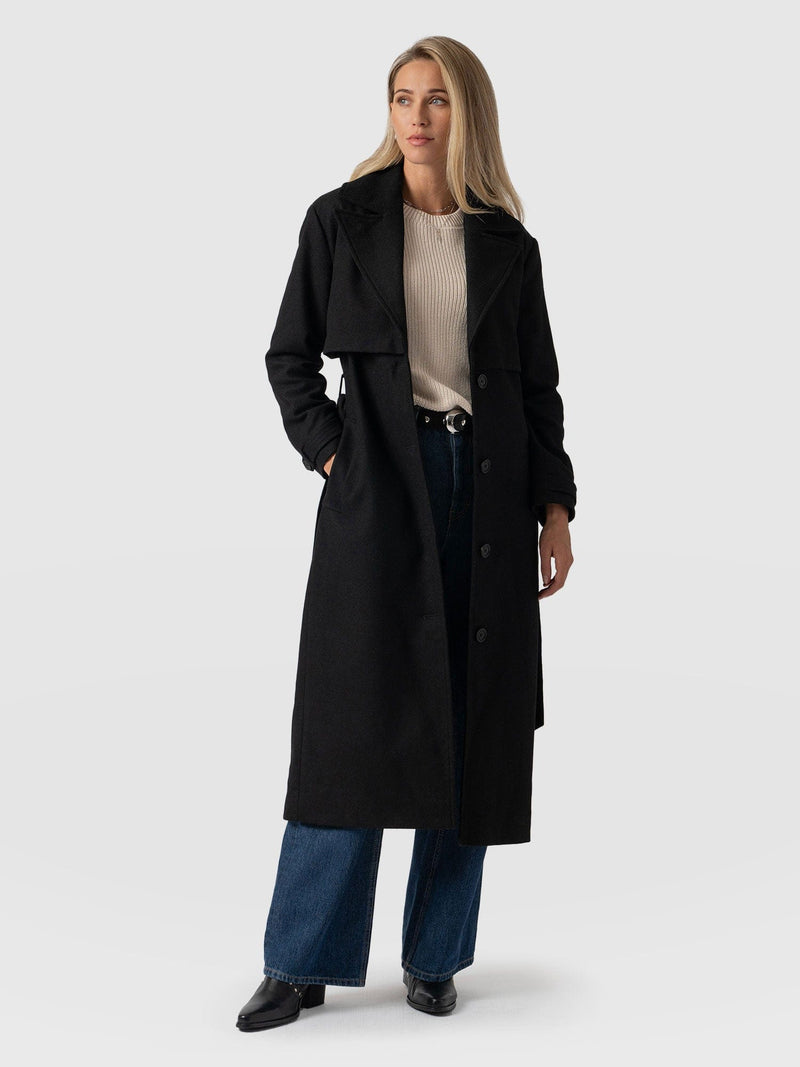 Odette Coat Black - Women's Wool Coats | Saint + Sofia® EU