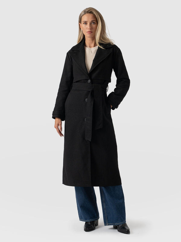 Odette Coat Black - Women's Wool Coats | Saint + Sofia® EU