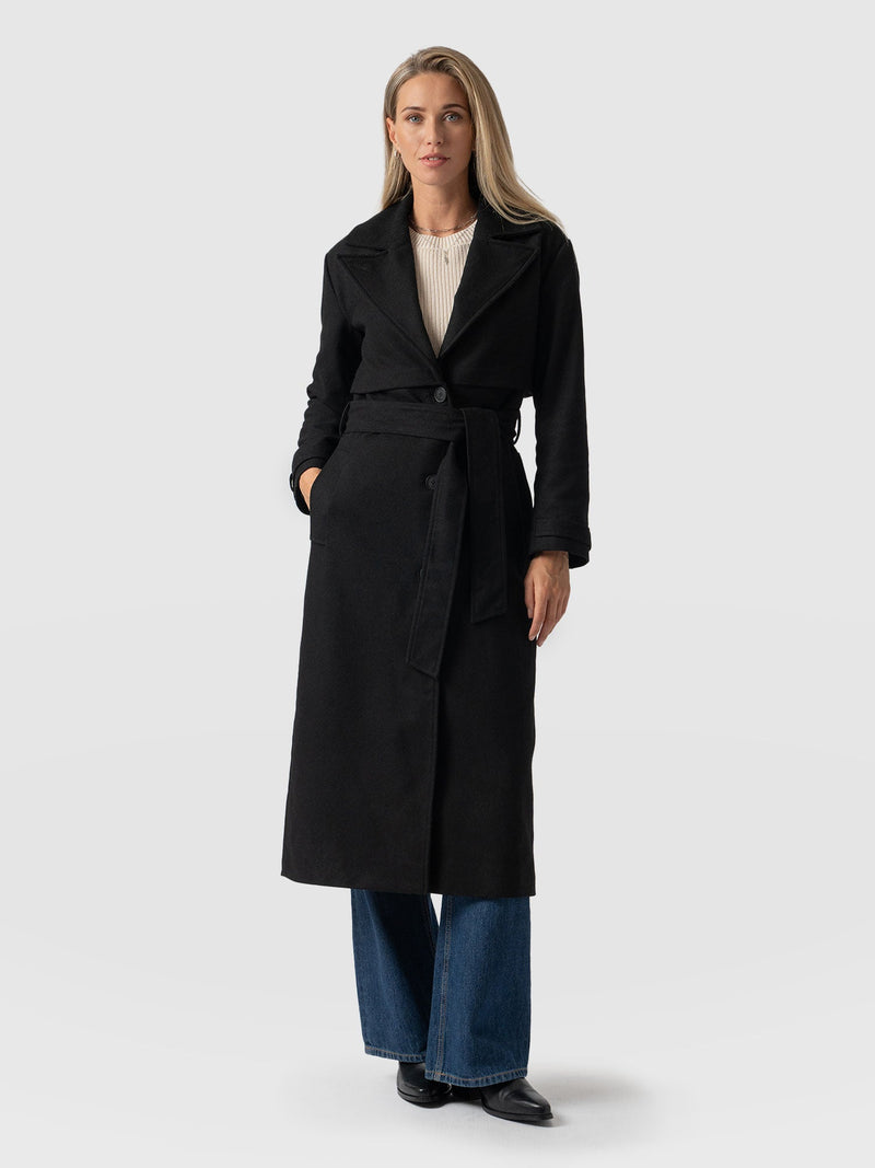 Odette Coat Black - Women's Wool Coats | Saint + Sofia® EU