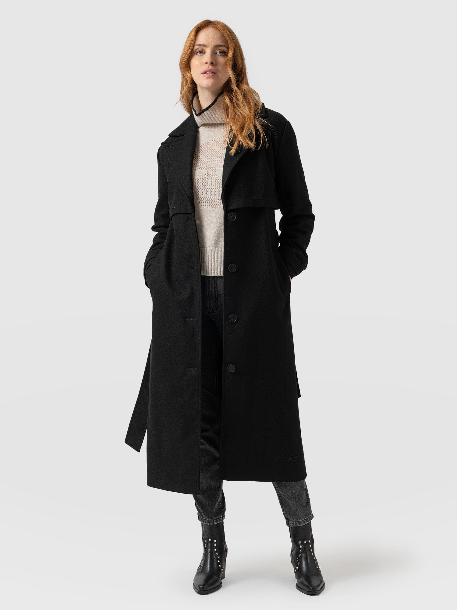 Odette Coat Black - Women's Wool Coats | Saint + Sofia® EU