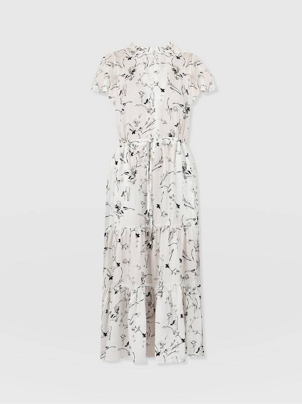 Olivia Flutter Sleeve Dress in White Floral - Women's Dresses | Saint + Sofia® EU