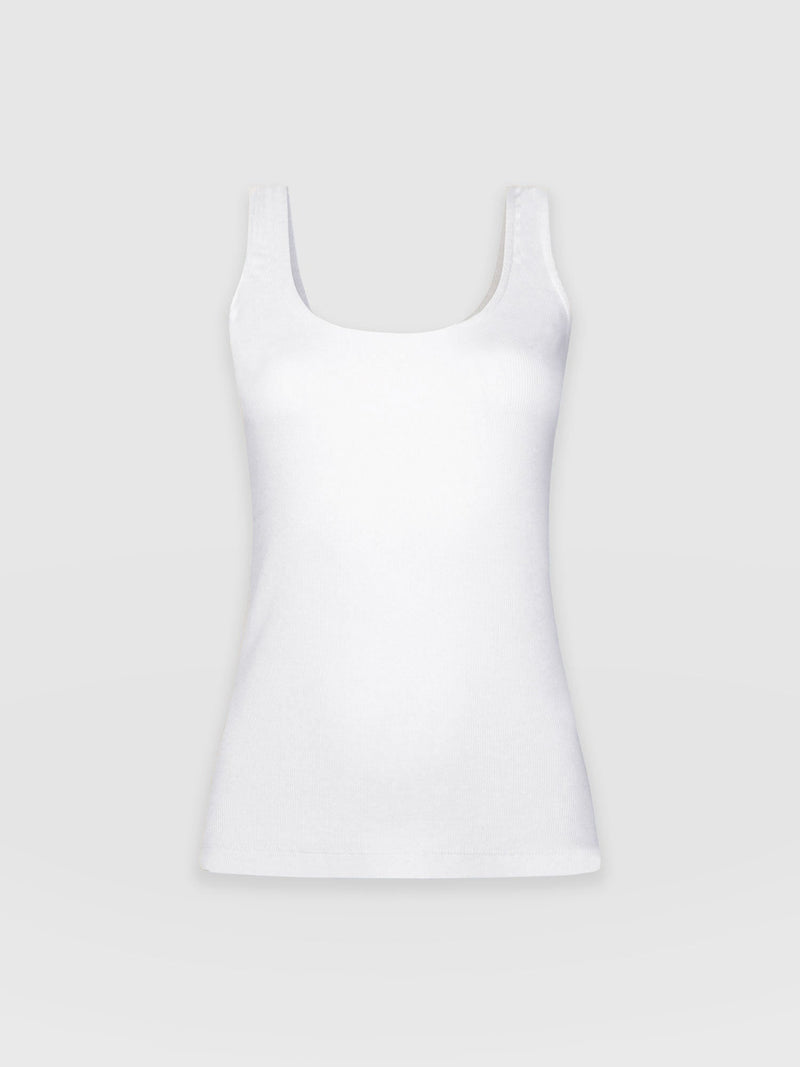 Olivia Rib Vest White - Women's Vests | Saint + Sofia® EU