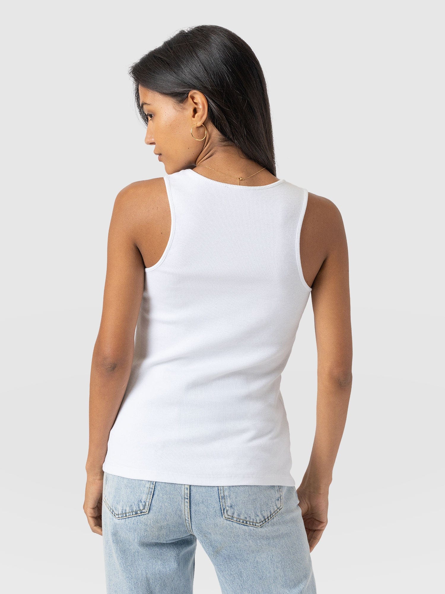 Olivia Rib Vest White - Women's Vests | Saint + Sofia® EU