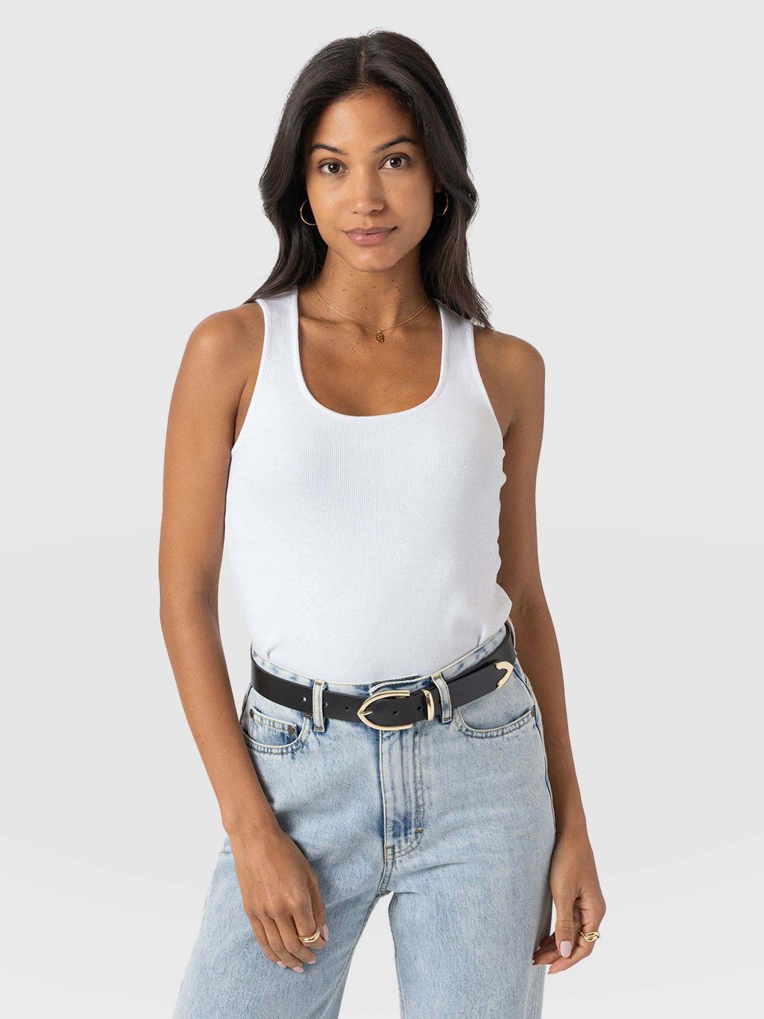 Olivia Rib Vest White - Women's Vests | Saint + Sofia® EU