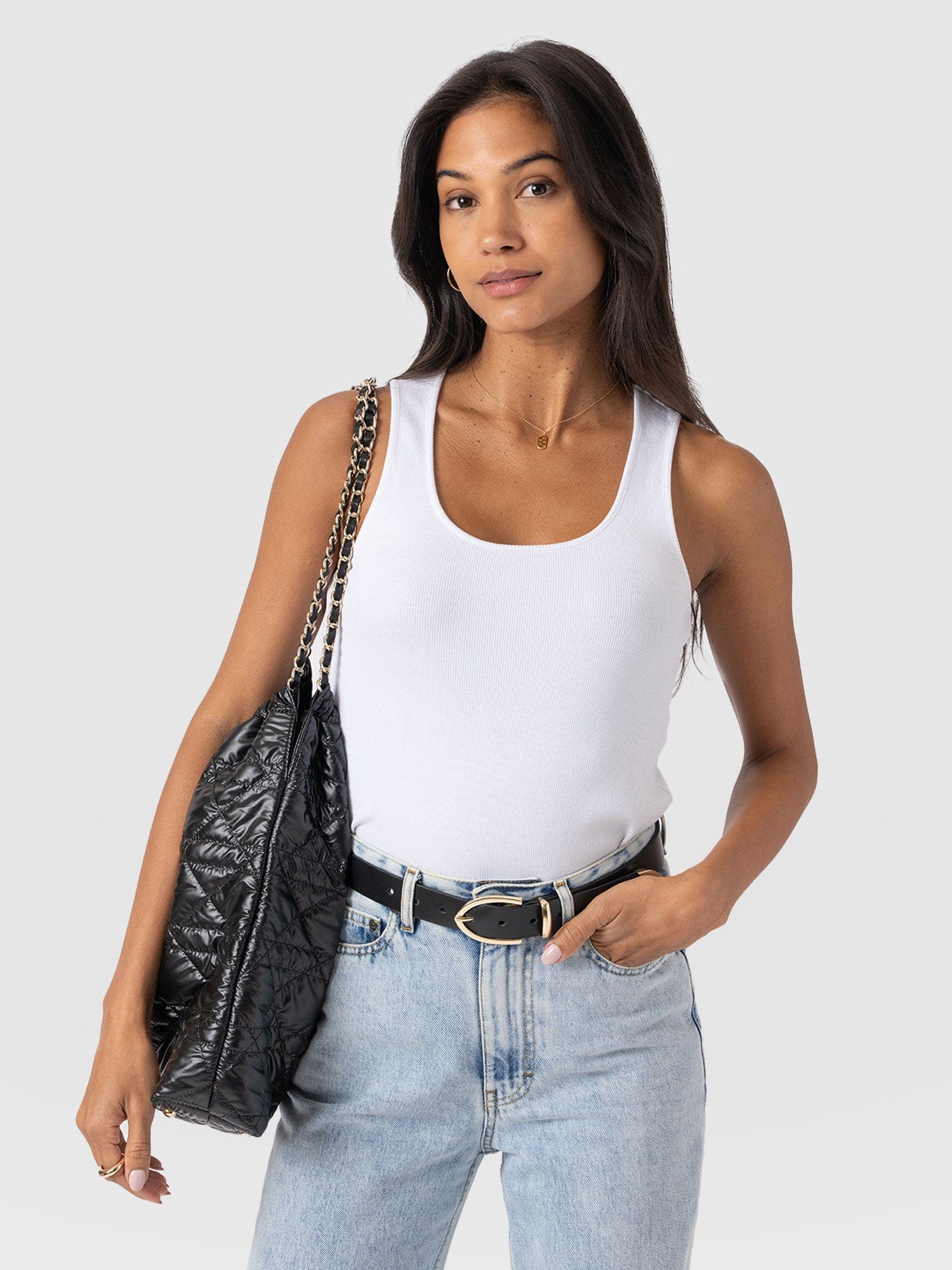 Olivia Rib Vest White - Women's Vests | Saint + Sofia® EU