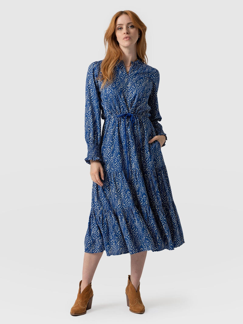 Olivia Zip Up Dress Blue Spot - Women's Dresses | Saint + Sofia® EU