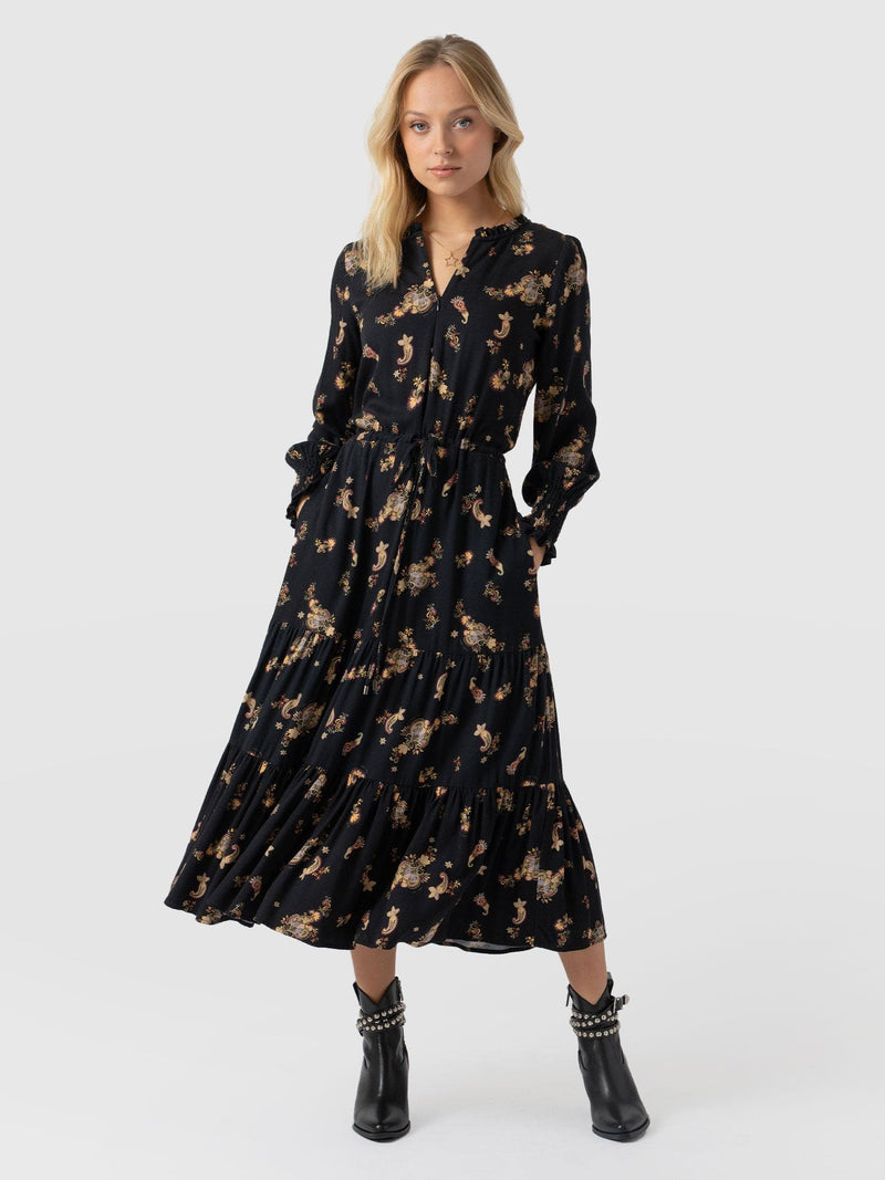 Olivia Zip Up Dress Kashmir Paisley - Women's Dresses | Saint + Sofia® EU