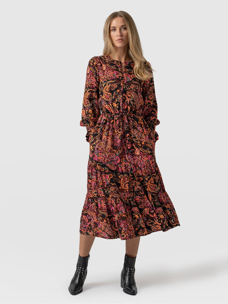 Olivia Zip Up Dress Vivid Paisley - Women's Dresses | Saint + Sofia® EU