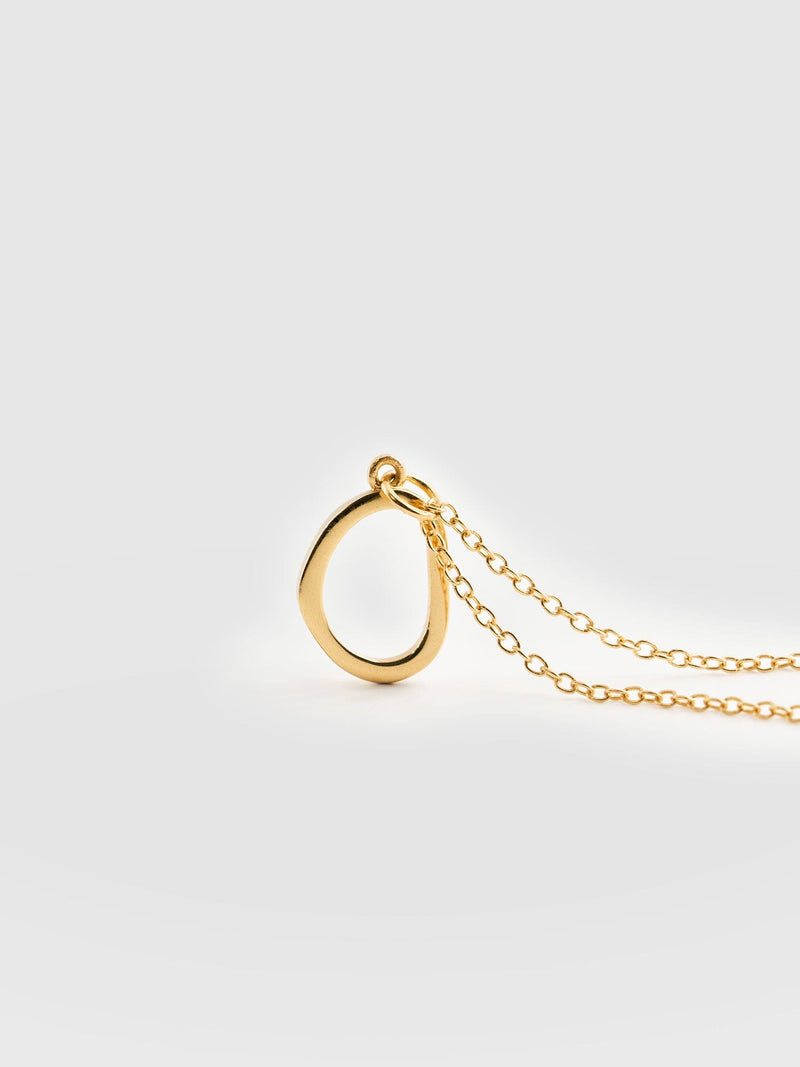 Organic Open Oval Charm Necklace Gold - Women's Jewellery | Saint + Sofia® EU