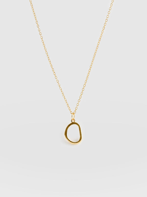 Organic Open Oval Charm Necklace Gold - Women's Jewellery | Saint + Sofia® EU