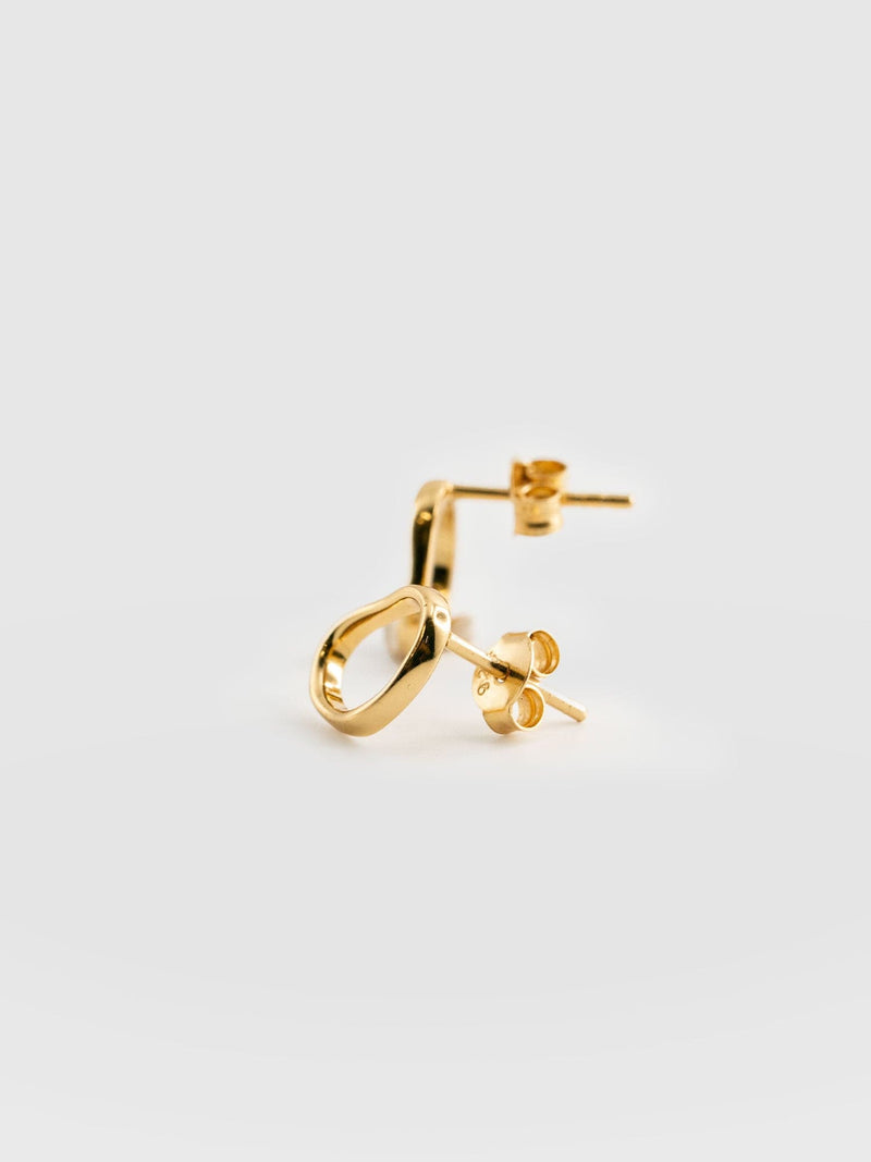 Organic Open Oval Stud Earrings Gold - Women's Jewellery | Saint + Sofia® EU