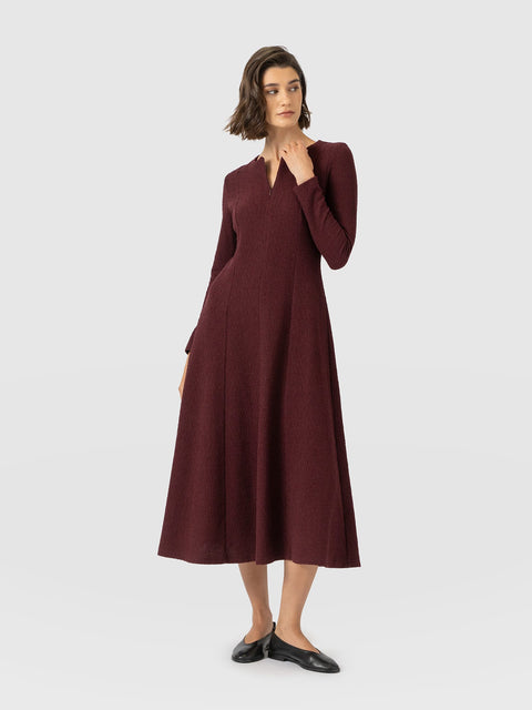 Orla Midi Dress - Burgundy Boucle - Women's Dresses | Saint and Sofia® EU