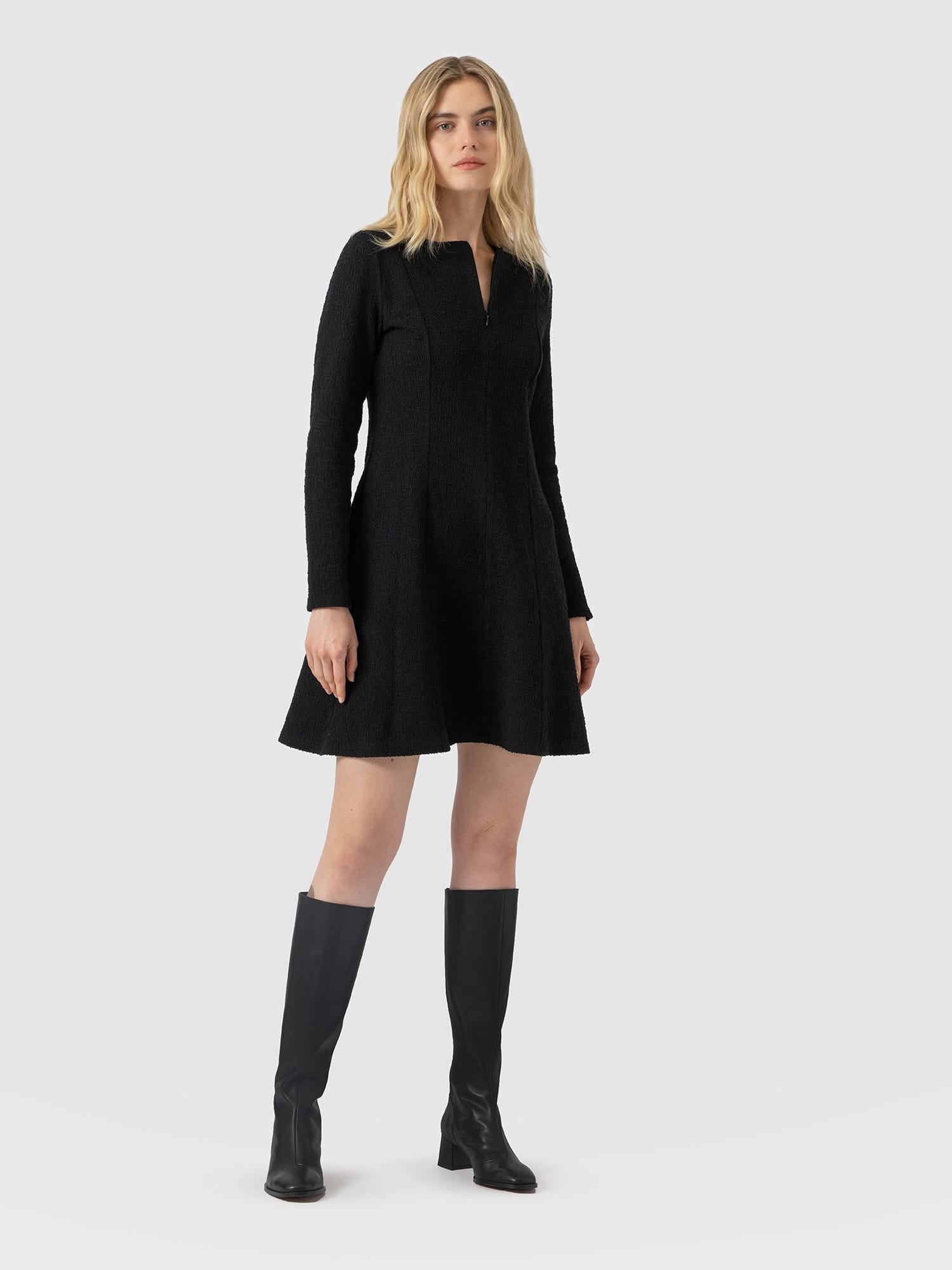 Orla Mini Dress - Black Boucle - Women's Dresses | Saint and Sofia® EU