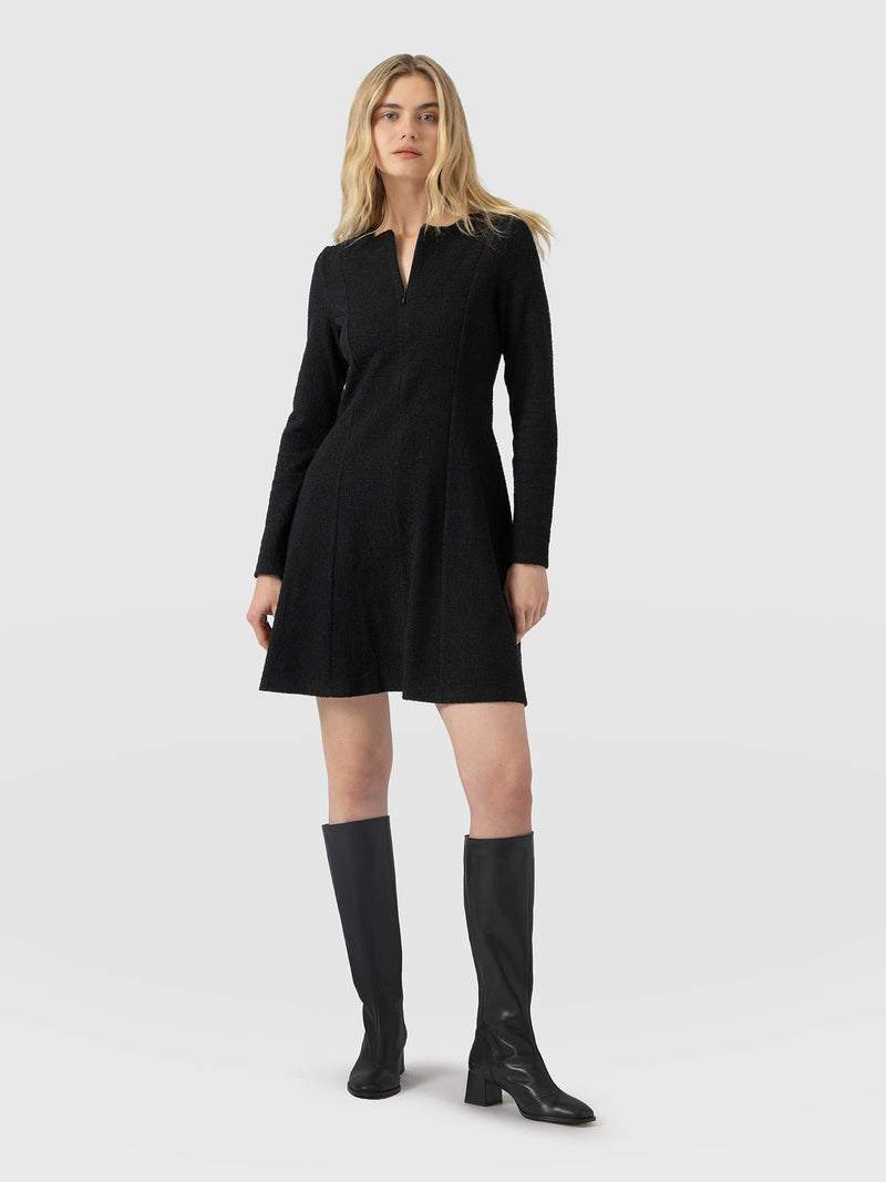 Orla Mini Dress - Black Boucle - Women's Dresses | Saint and Sofia® EU