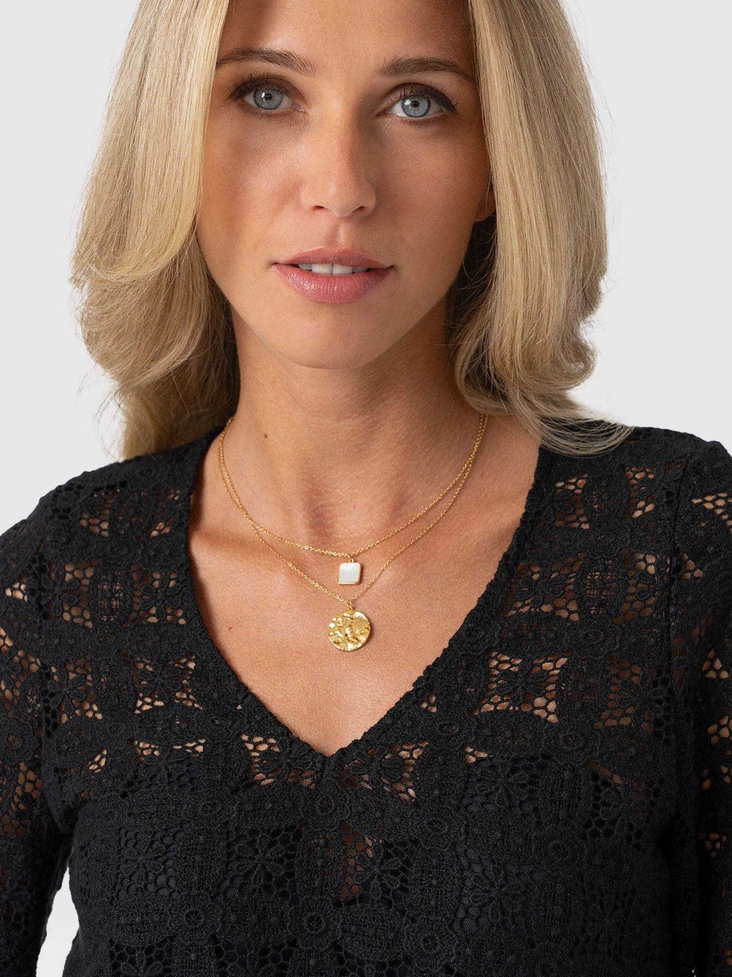 Ottilie V Neck Blouse - Black Broderie - Women's Blouses | Saint + Sofia® EU