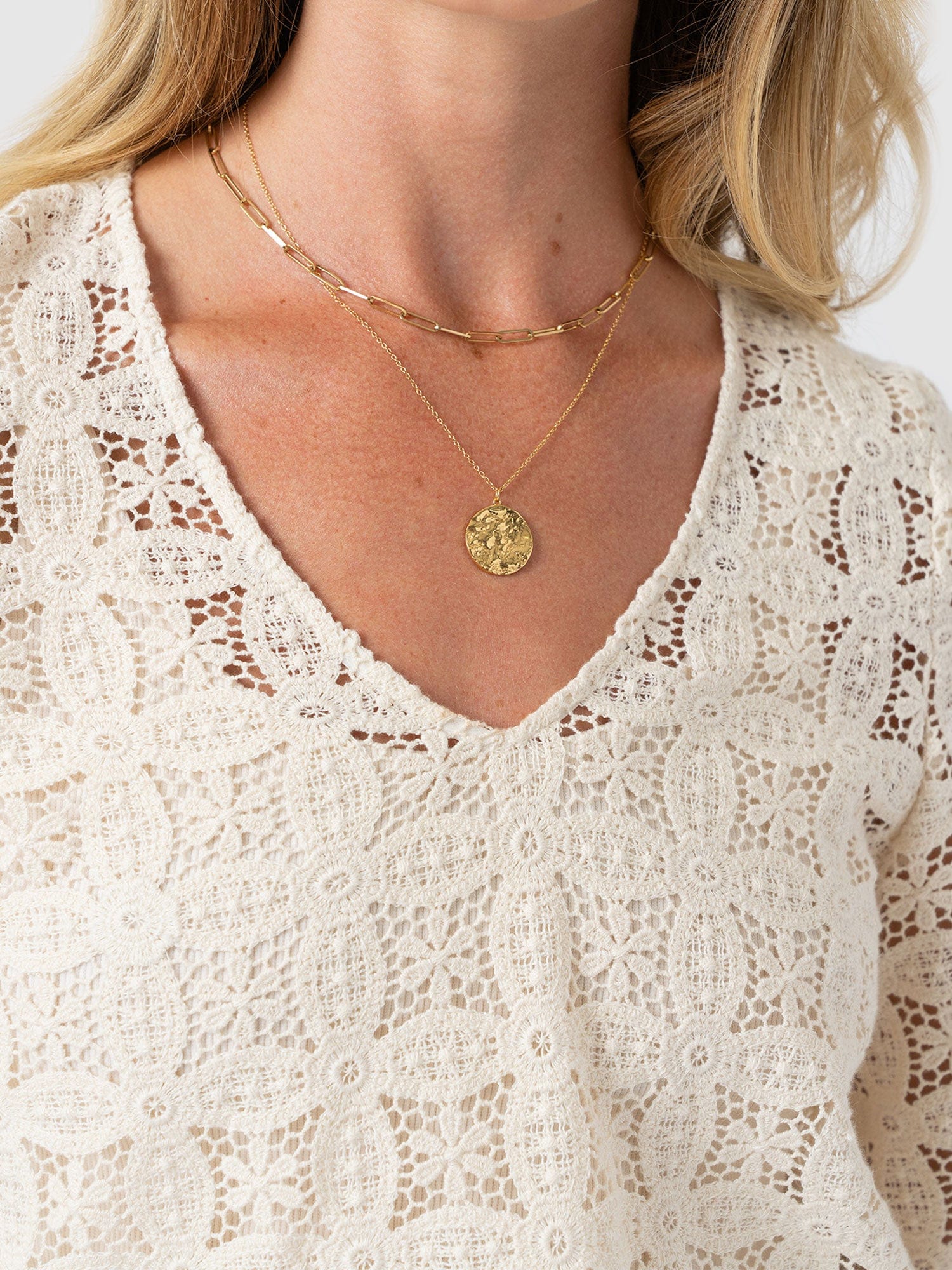 Ottilie V Neck Blouse - Cream Broderie - Women's Blouses | Saint + Sofia® EU