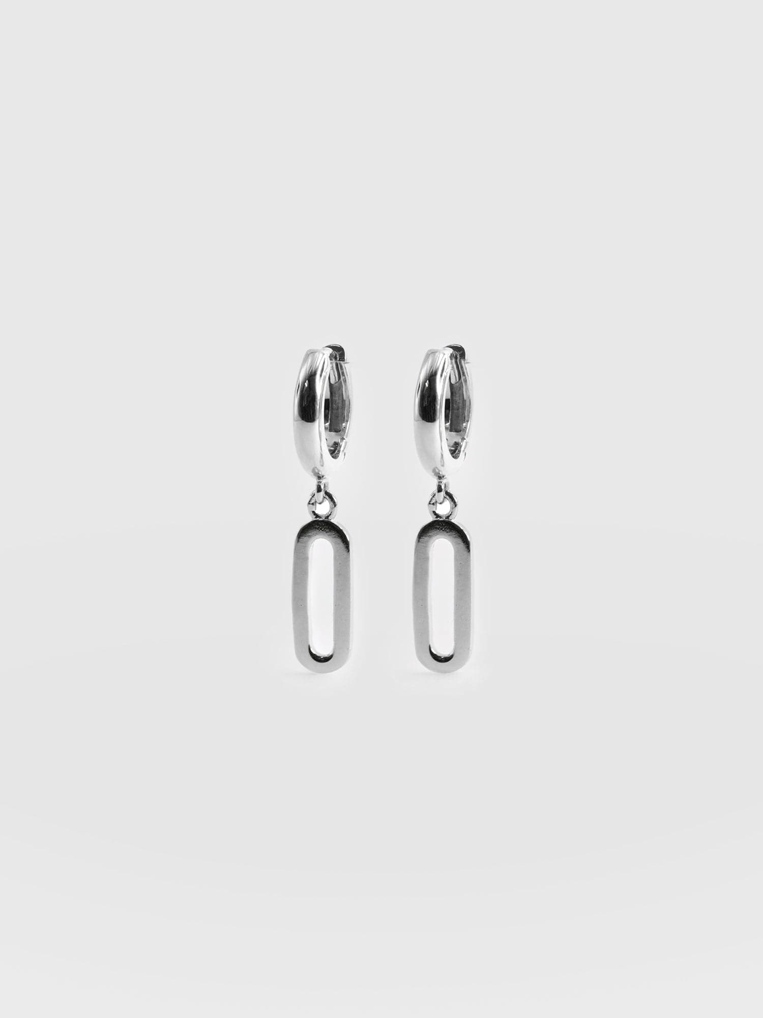 Oval Charm Drop Earrings Silver - Women's Jewellery | Saint + Sofia® EU