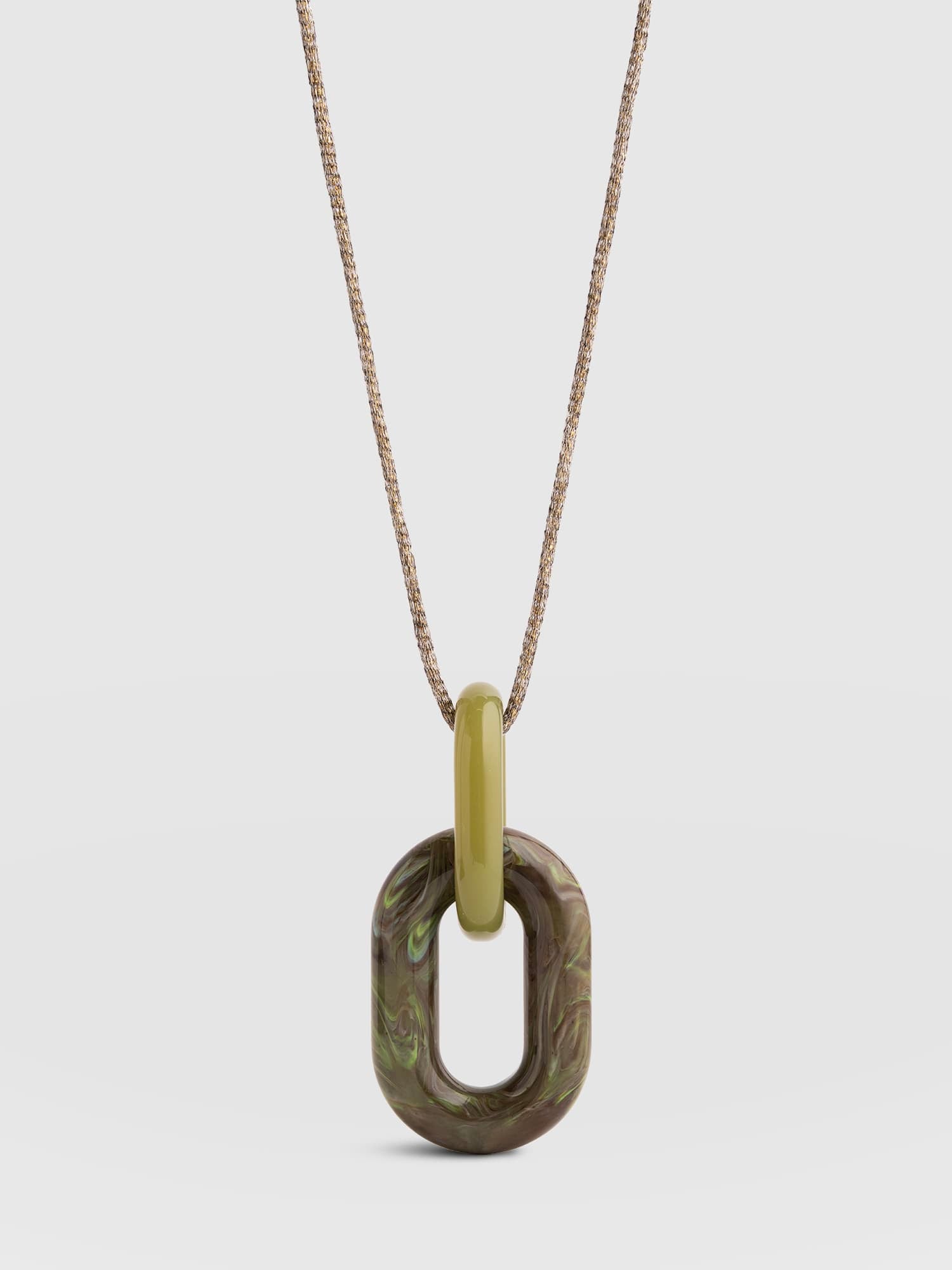 Oval Pendant Necklace - Green - Women's Jewellers | Saint and Sofia® EU