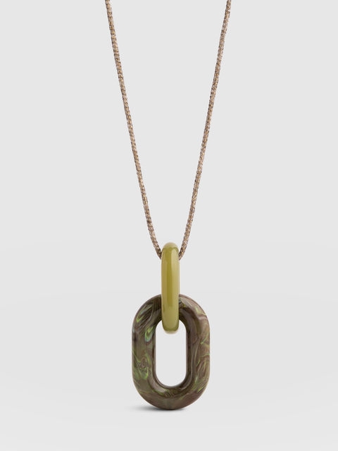 Oval Pendant Necklace - Green - Women's Jewellers | Saint and Sofia® EU