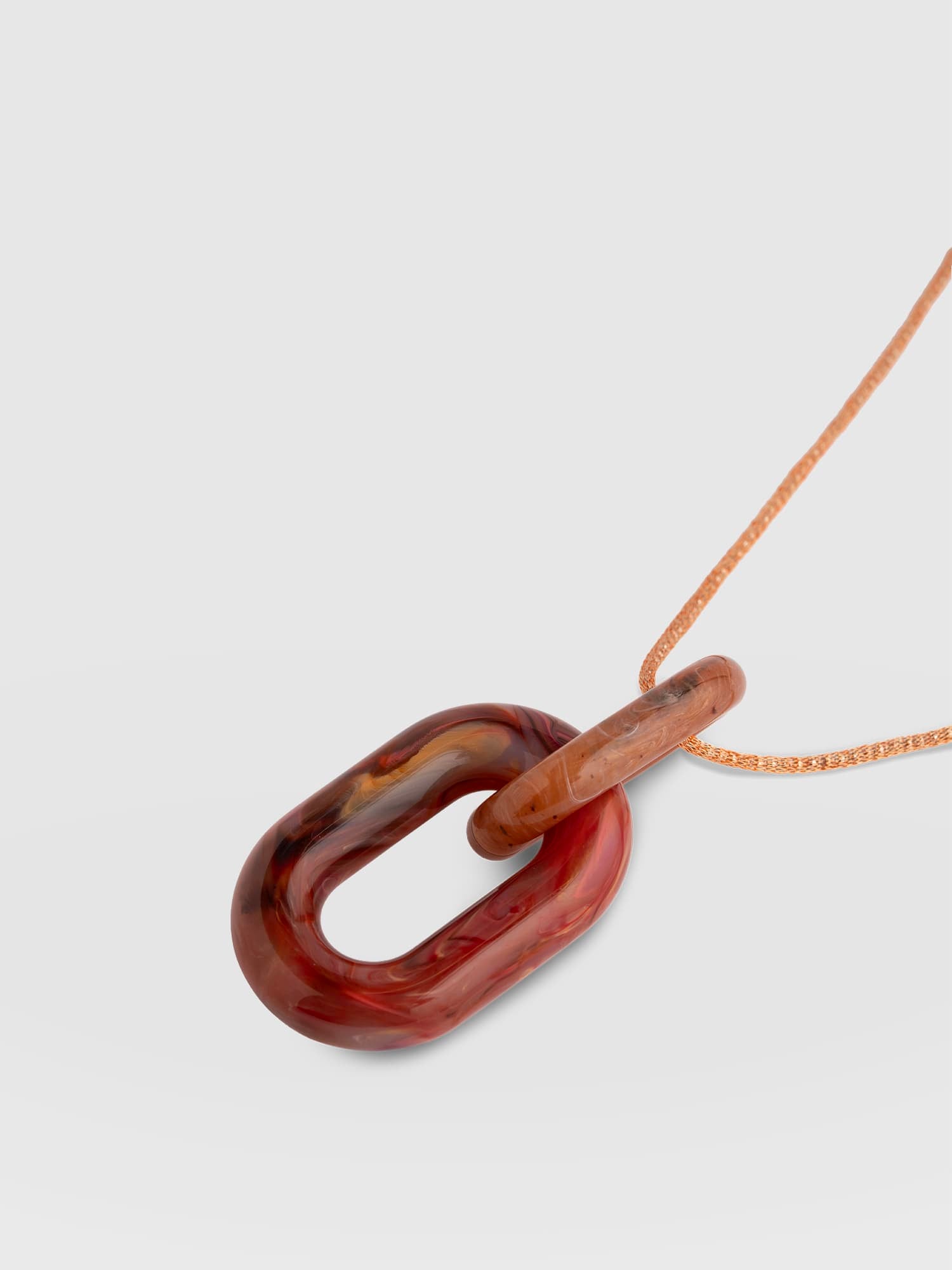 Oval Pendant Necklace - Red/Peach - Women's Jewellers | Saint and Sofia® EU