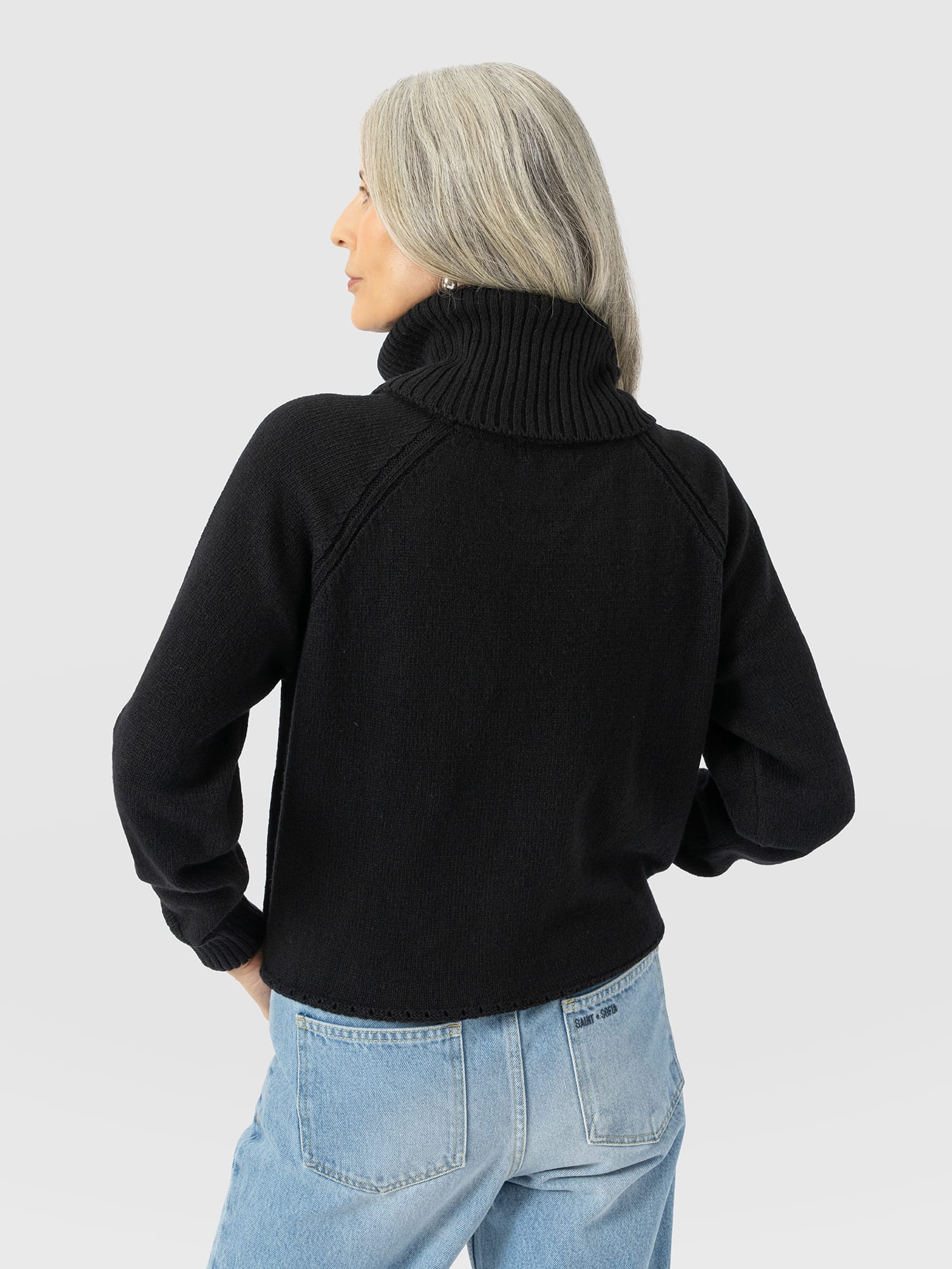 Oxford Cashmere Jumper - Black - Women's Jumpers | Saint and Sofia® EU