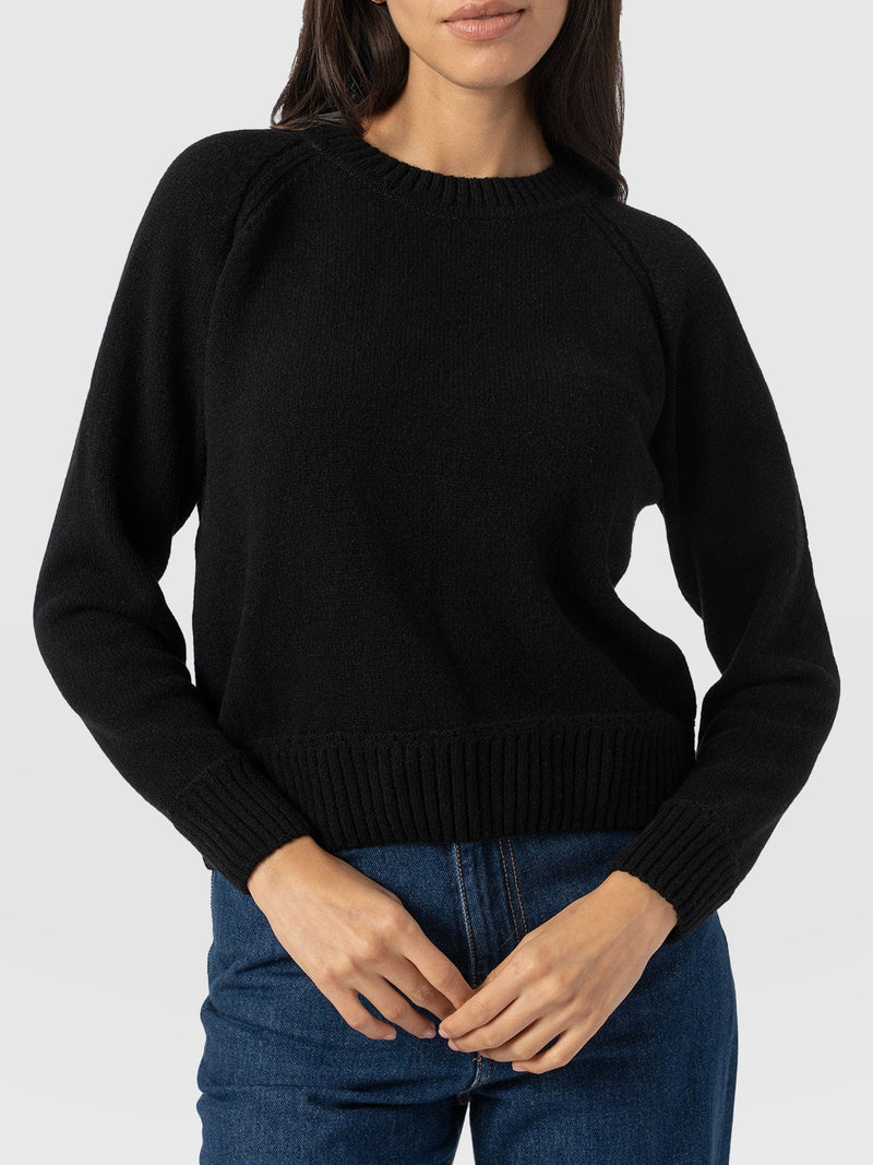 Oxford Cashmere Jumper - Black - Women's Jumpers | Saint + Sofia® EU
