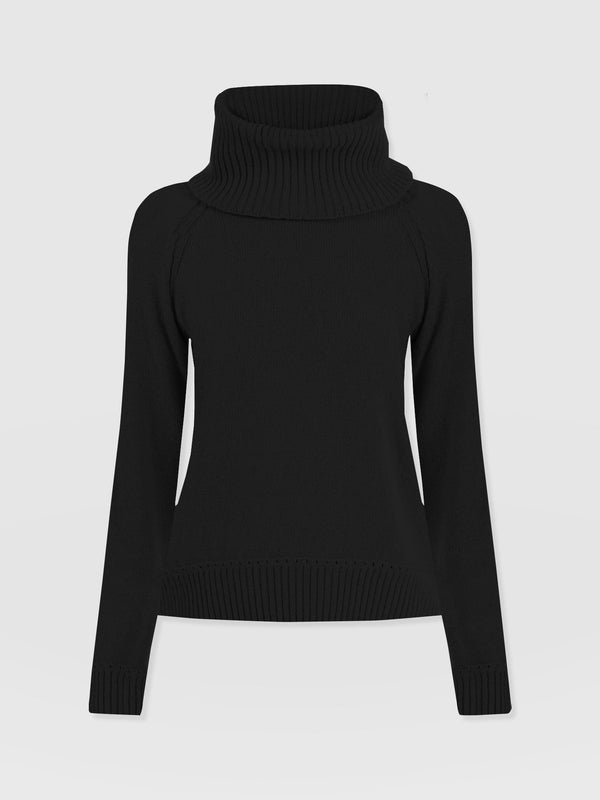 Oxford Cashmere Jumper - Black - Women's Jumpers | Saint + Sofia® EU