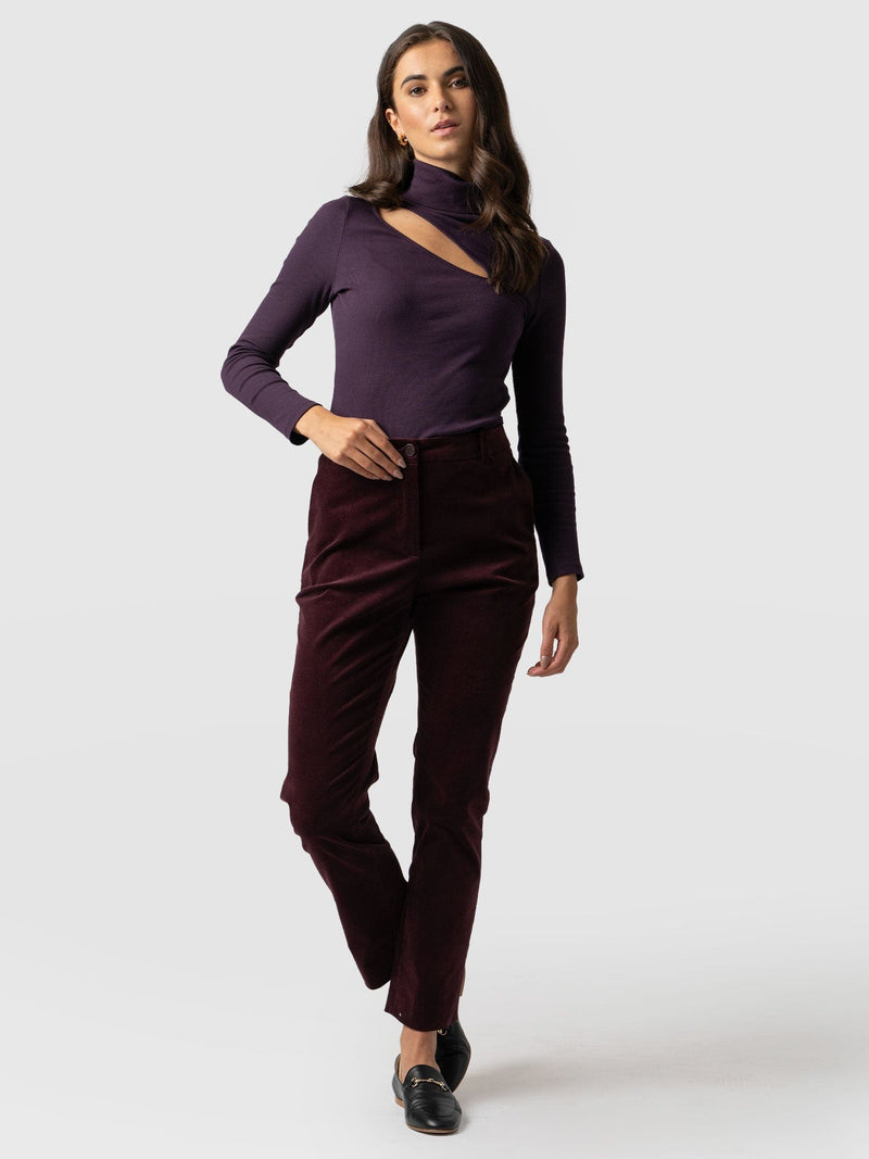 Palmer Pant Plum Corduroy - Women's Trousers | Saint + Sofia® EU