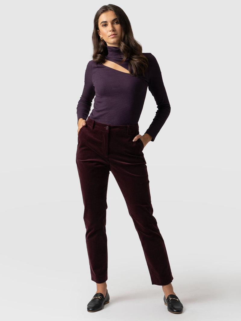 Palmer Pant Plum Corduroy - Women's Trousers | Saint + Sofia® EU