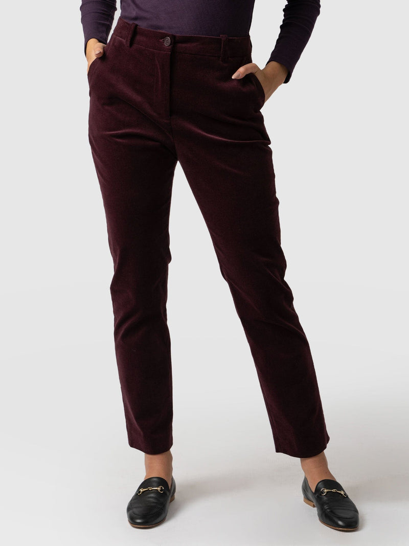 Palmer Pant Plum Corduroy - Women's Trousers | Saint + Sofia® EU