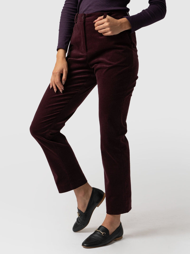 Palmer Pant Plum Corduroy - Women's Trousers | Saint + Sofia® EU