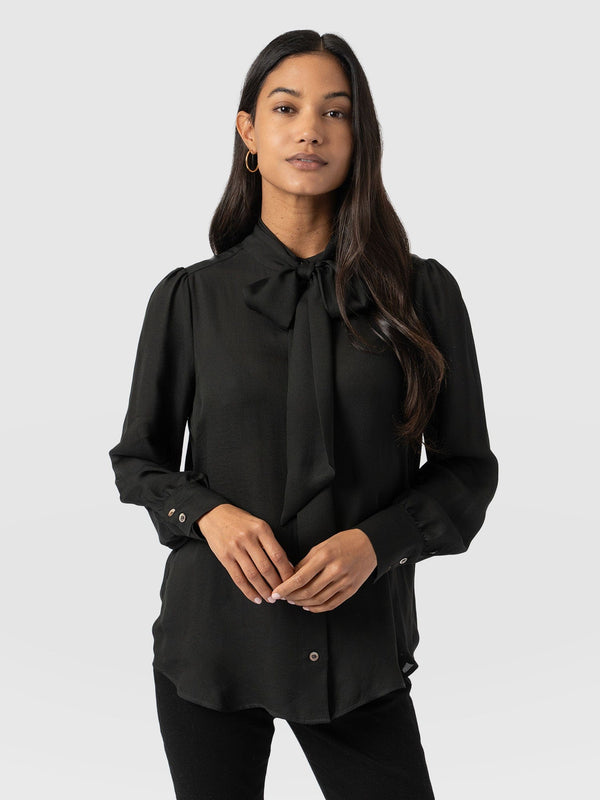 Paxton Pussybow Blouse Black - Women's Blouses | Saint + Sofia® EU