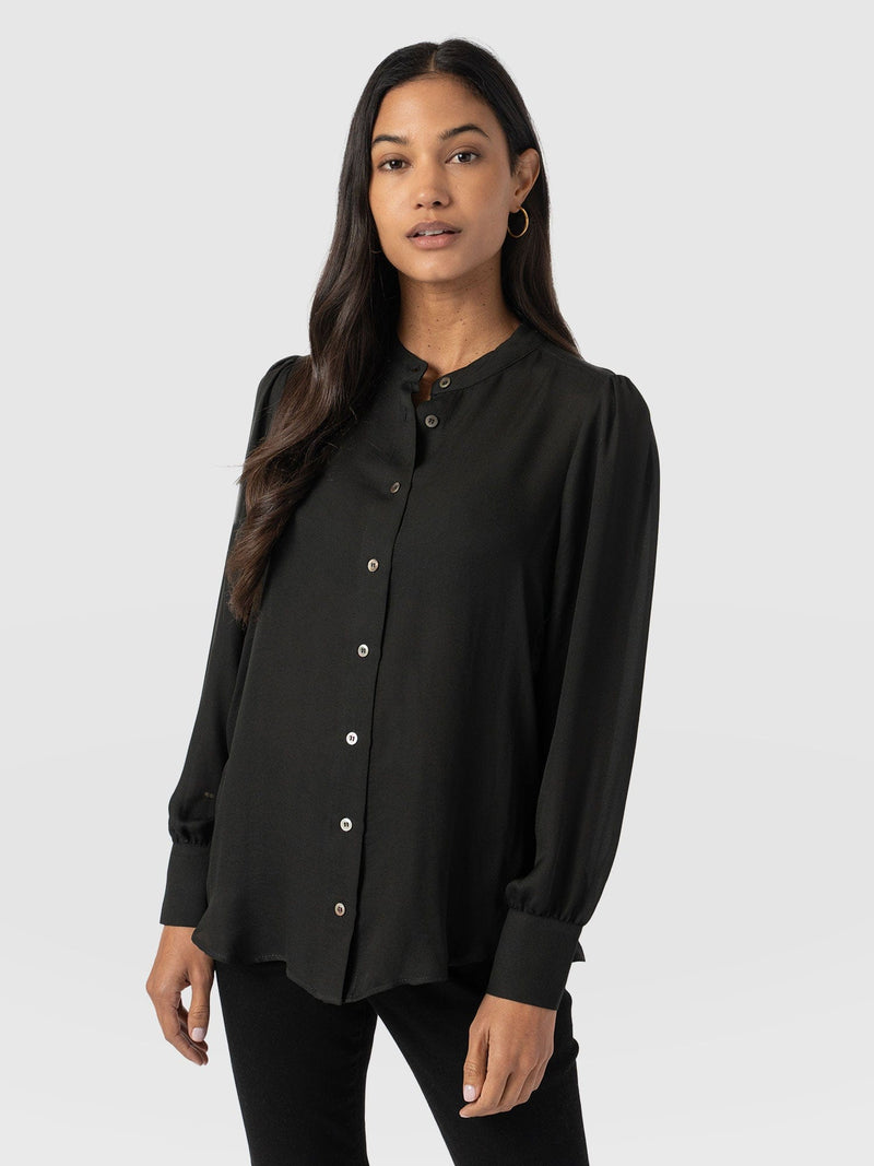 Paxton Pussybow Blouse Black - Women's Blouses | Saint + Sofia® EU