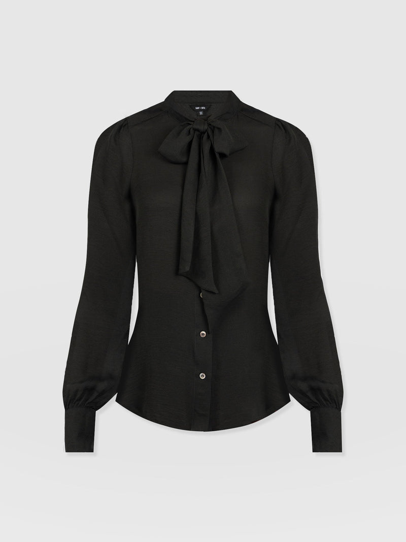 Paxton Pussybow Blouse Black - Women's Blouses | Saint + Sofia® EU