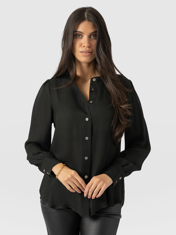 Paxton Pussybow Blouse Black - Women's Blouses | Saint + Sofia® EU