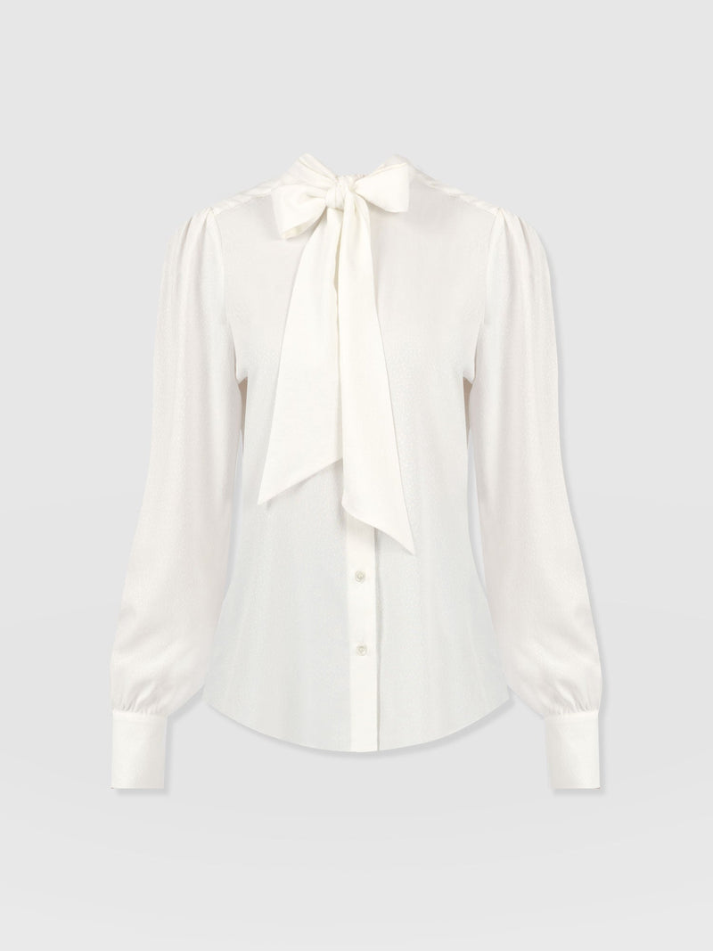 Paxton Pussybow Blouse Cream - Women's Blouses | Saint + Sofia® EU